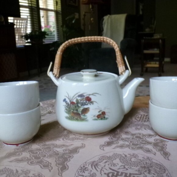 Vintage 1940s OMC Japan Tea Set | Autumn Fall Tea Set - Picture 8 of 16
